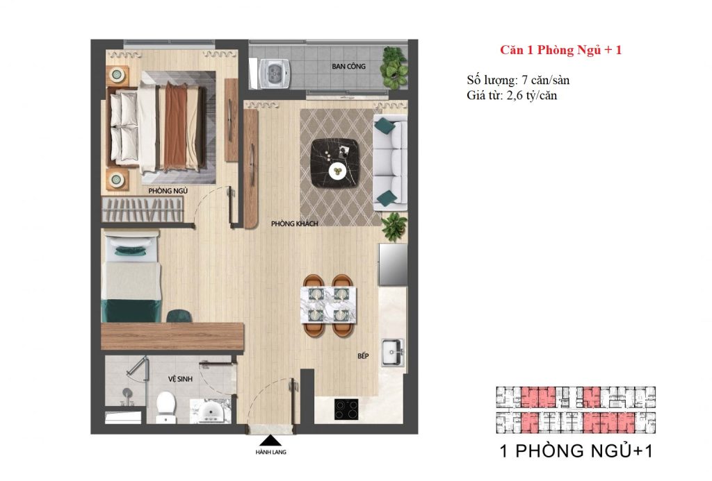 Căn hộ The Pathway P2 Sầm Sơn - Cập nhật đầy đủ nhất 10 MB can 1PN1 The Pathway 1536x104 1