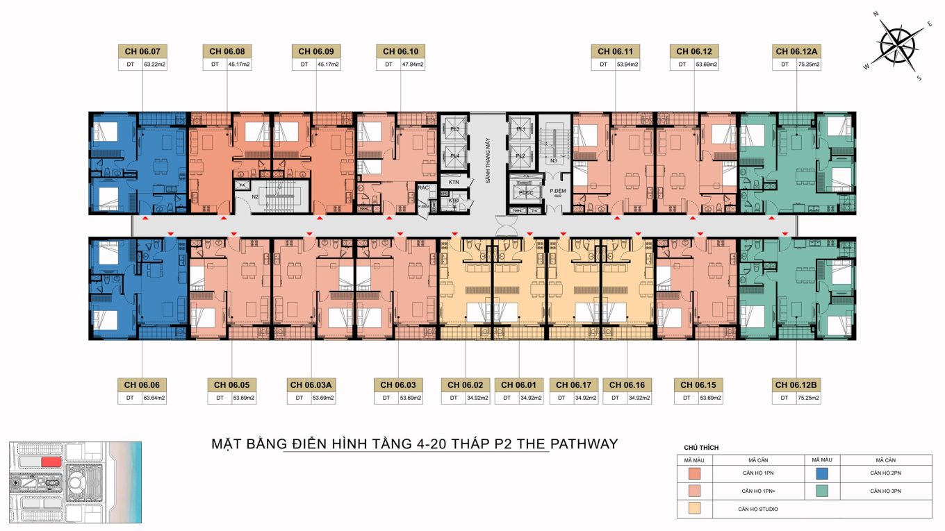 Căn hộ The Pathway P2 Sầm Sơn - Cập nhật đầy đủ nhất 7 mat bang can ho the pathway toa p2 1360x765 1